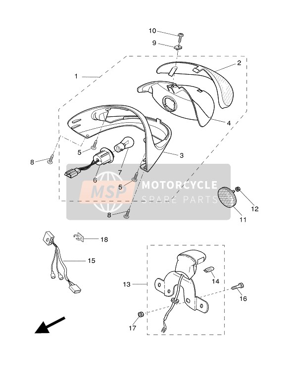 5FWH47400000, License, Light, Yamaha, 1